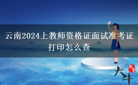 云南2024上教师资格证面试准考证打印怎么查