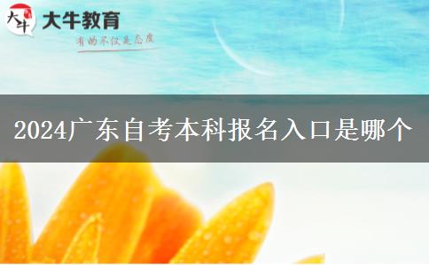 2024广东自考本科报名入口是哪个