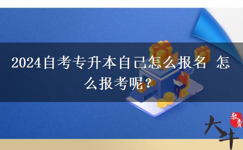 2024自考专升本自己怎么报名 怎么报考呢？