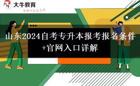 山东2024自考专升本报考报名条件+官网入口详解