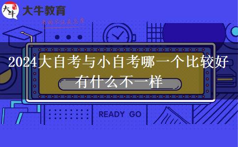 2024大自考与小自考哪一个比较好 有什么不一样