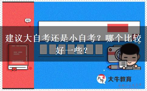 建议大自考还是小自考？哪个比较好一些？