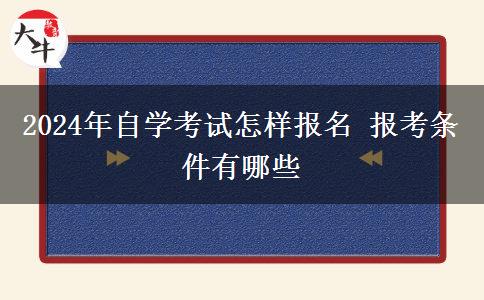 2024年自学考试怎样报名 报考条件有哪些