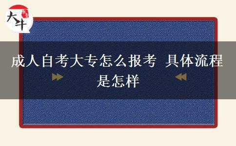 成人自考大专怎么报考 具体流程是怎样
