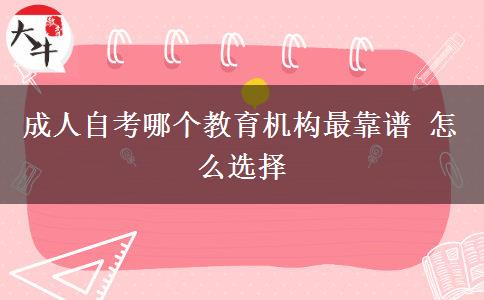 成人自考哪个教育机构最靠谱 怎么选择