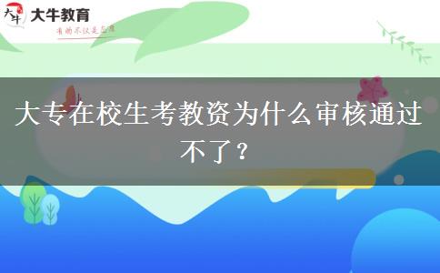 大专在校生考教资为什么审核通过不了？