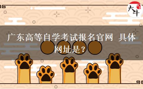 广东高等自学考试报名官网 具体网址是？