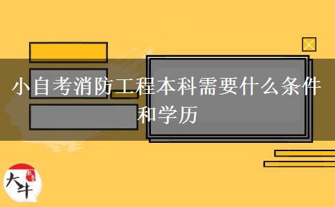 小自考消防工程本科需要什么条件和学历