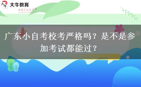 广东小自考校考严格吗？是不是参加考试都能过？