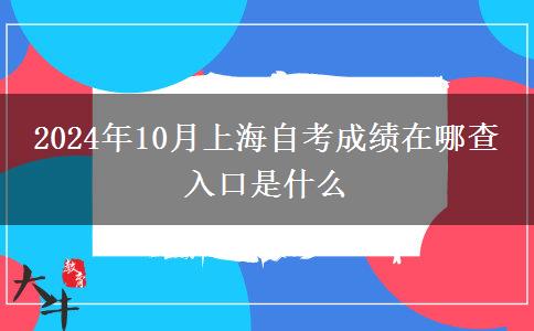 2024年10月上海自考成绩在哪查 入口是什么