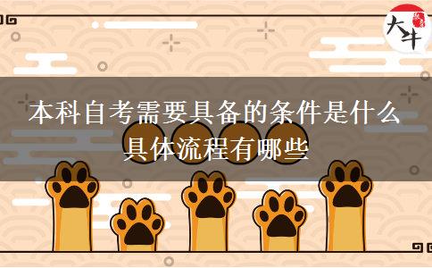 本科自考需要具备的条件是什么 具体流程有哪些