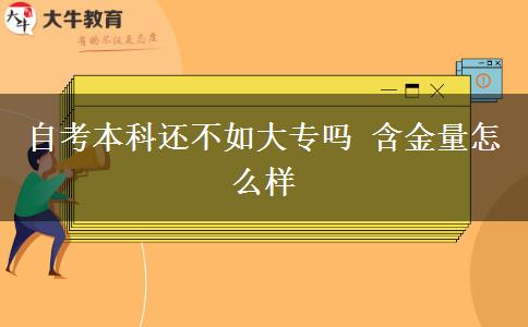 自考本科还不如大专吗 含金量怎么样
