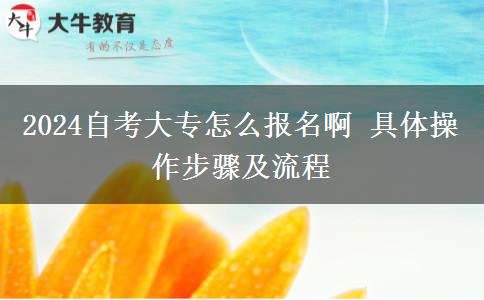 2024自考大专怎么报名啊 具体操作步骤及流程