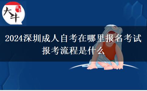 2024深圳成人自考在哪里报名考试 报考流程是什么