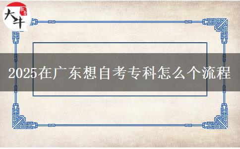 2025在广东想自考专科怎么个流程