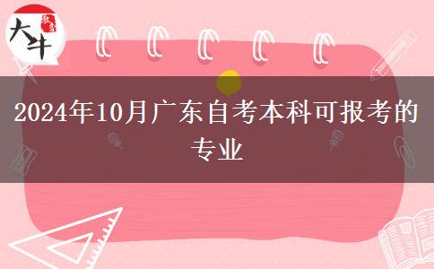 2024年10月广东自考本科可报考的专业