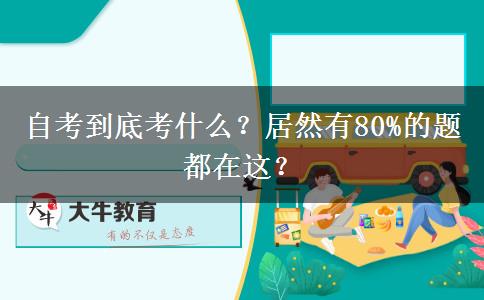 自考到底考什么？居然有80%的题都在这？