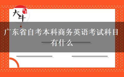 广东省自考本科商务英语考试科目有什么