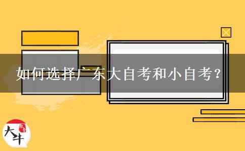 如何选择广东大自考和小自考？