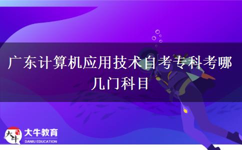 广东计算机应用技术自考专科考哪几门科目
