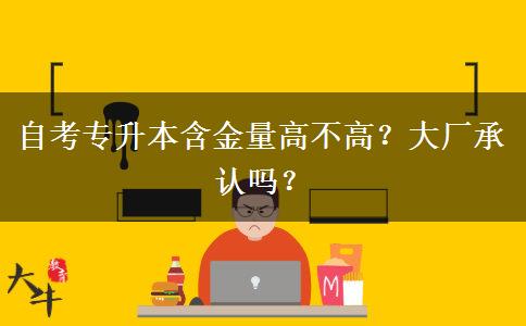自考专升本含金量高不高？大厂承认吗？