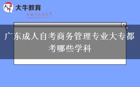 广东成人自考商务管理专业大专都考哪些学科