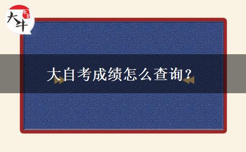 大自考成绩怎么查询？