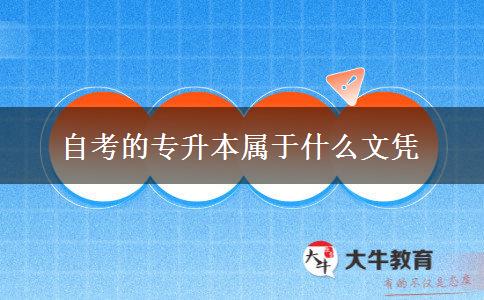 自考的专升本属于什么文凭