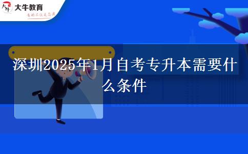 深圳2025年1月自考专升本需要什么条件