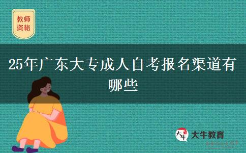 25年广东大专成人自考报名渠道有哪些