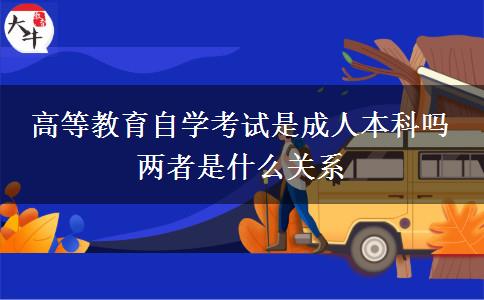高等教育自学考试是成人本科吗 两者是什么关系