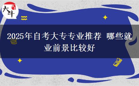 2025年自考大专专业推荐 哪些就业前景比较好