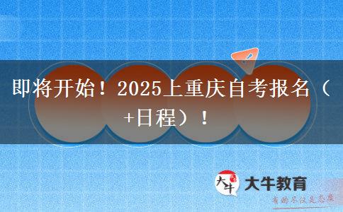 即将开始！2025上重庆自考报名（+日程）！