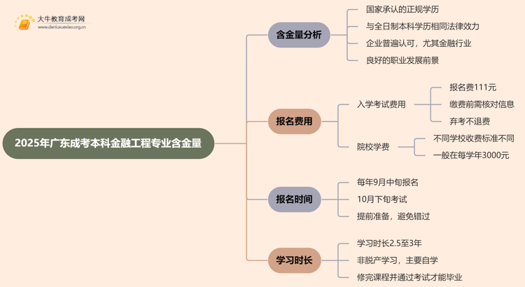 2025年广东成考本科金融工程专业含金量高吗？思维导图
