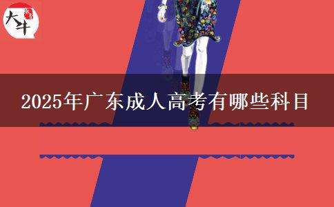 2025年广东成人高考有哪些科目