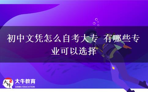初中文凭怎么自考大专 有哪些专业可以选择