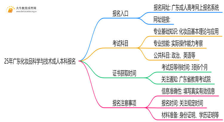 25年广东化妆品科学与技术成人本科怎么报名？附报考流程思维导图