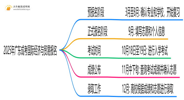 2025年广东成考国际经济与贸易怎么报名（+指南）思维导图
