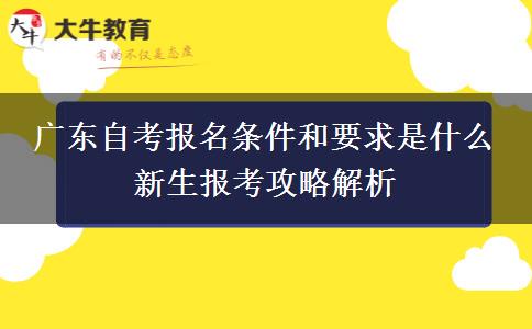 广东自考报名条件和要求是什么 新生报考攻略解析