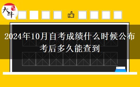 2024年10月自考成绩什么时候公布 考后多久能查到