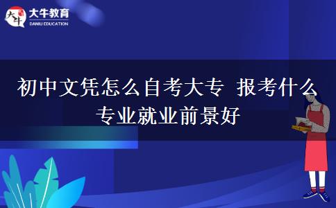 初中文凭怎么自考大专 报考什么专业就业前景好