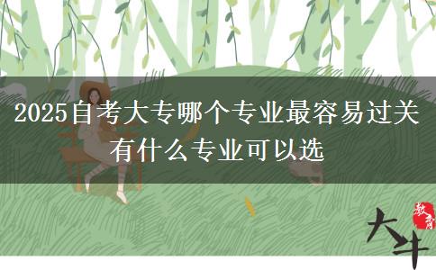 2025自考大专哪个专业最容易过关 有什么专业可以选