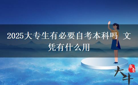 2025大专生有必要自考本科吗 文凭有什么用