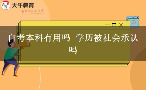 自考本科有用吗 学历被社会承认吗