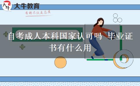 自考成人本科国家认可吗 毕业证书有什么用