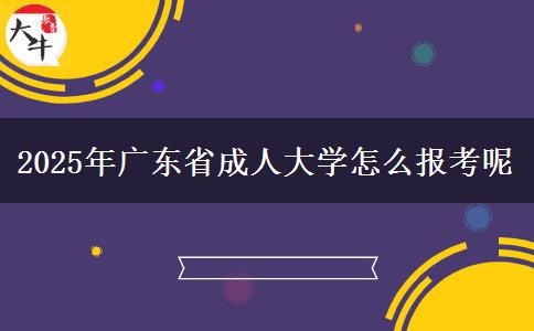 2025年广东省成人大学怎么报考呢
