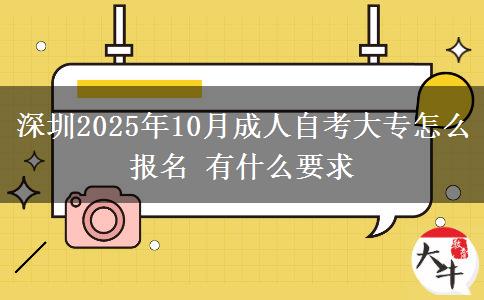 深圳2025年10月成人自考大专怎么报名 有什么要求