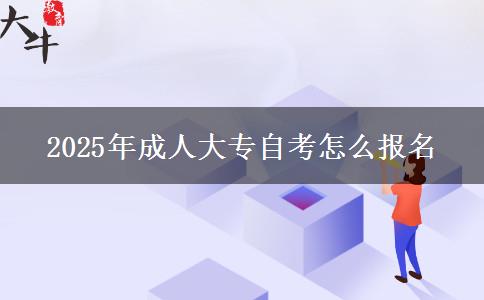 2025年成人大专自考怎么报名