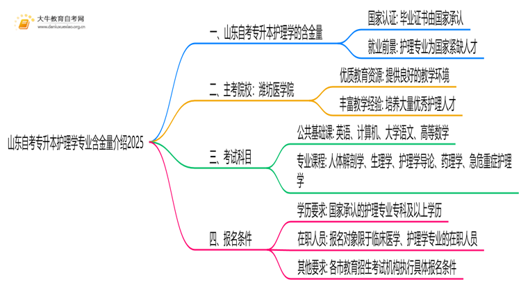 山东自考专升本护理学专业含金量介绍2025思维导图