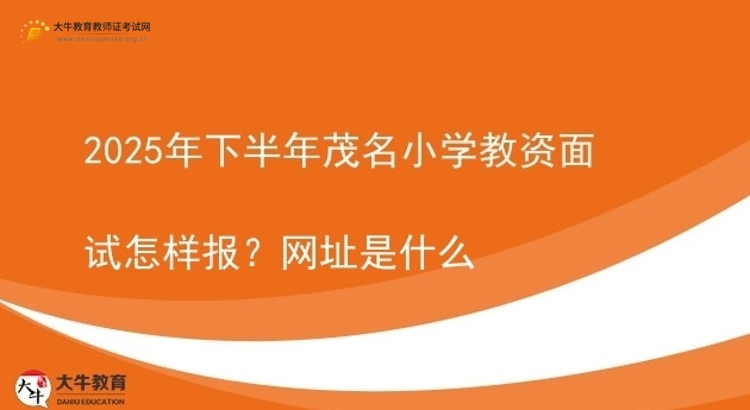 2025年下半年茂名小学教资面试怎样报？网址是什么图片
